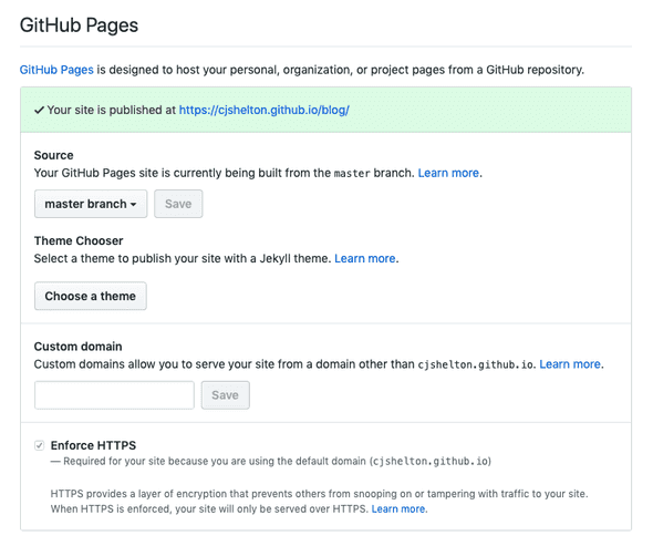 Enabling GitHub Pages for a repository Enabling GitHub Pages for a repository